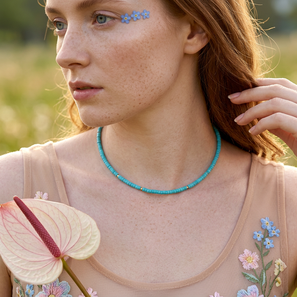 Zaelia Golden Disc Strand Necklace