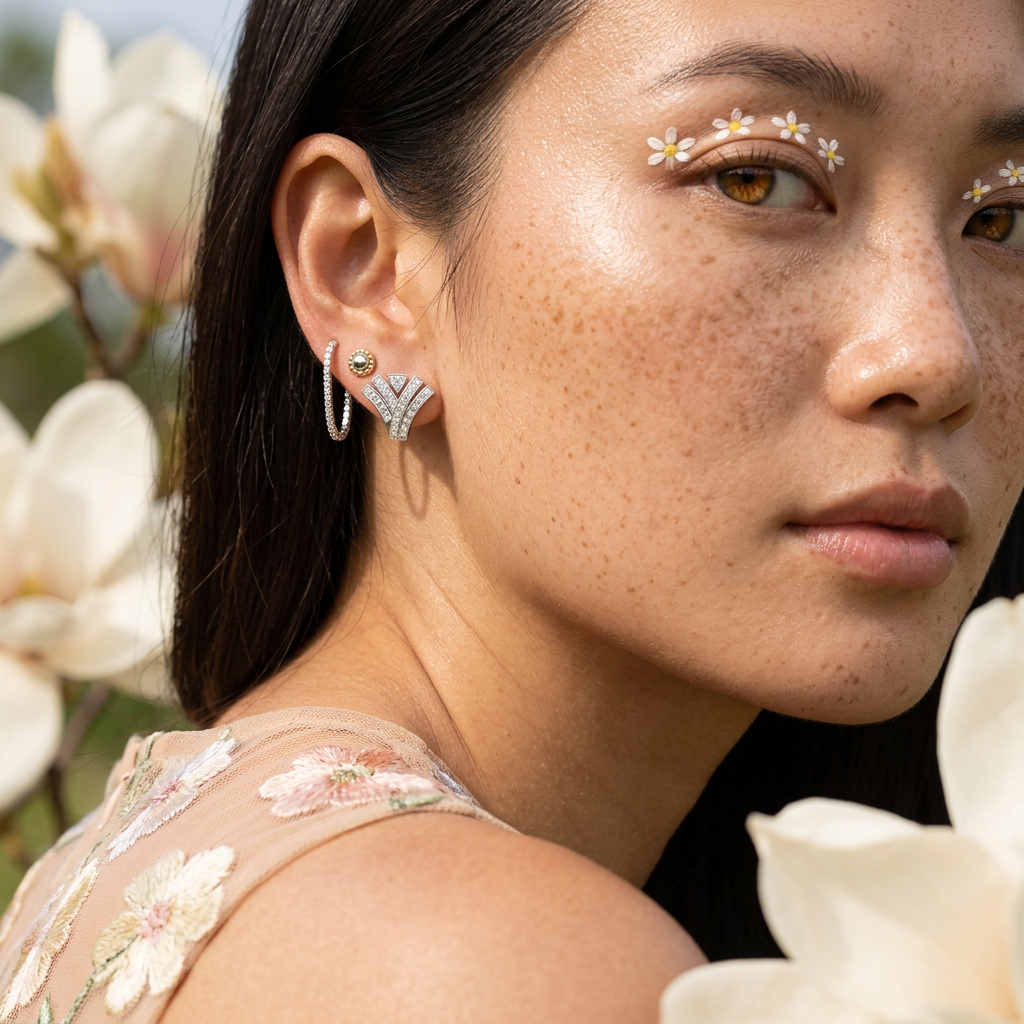 Ziolia Silver Cluster Stud Earrings