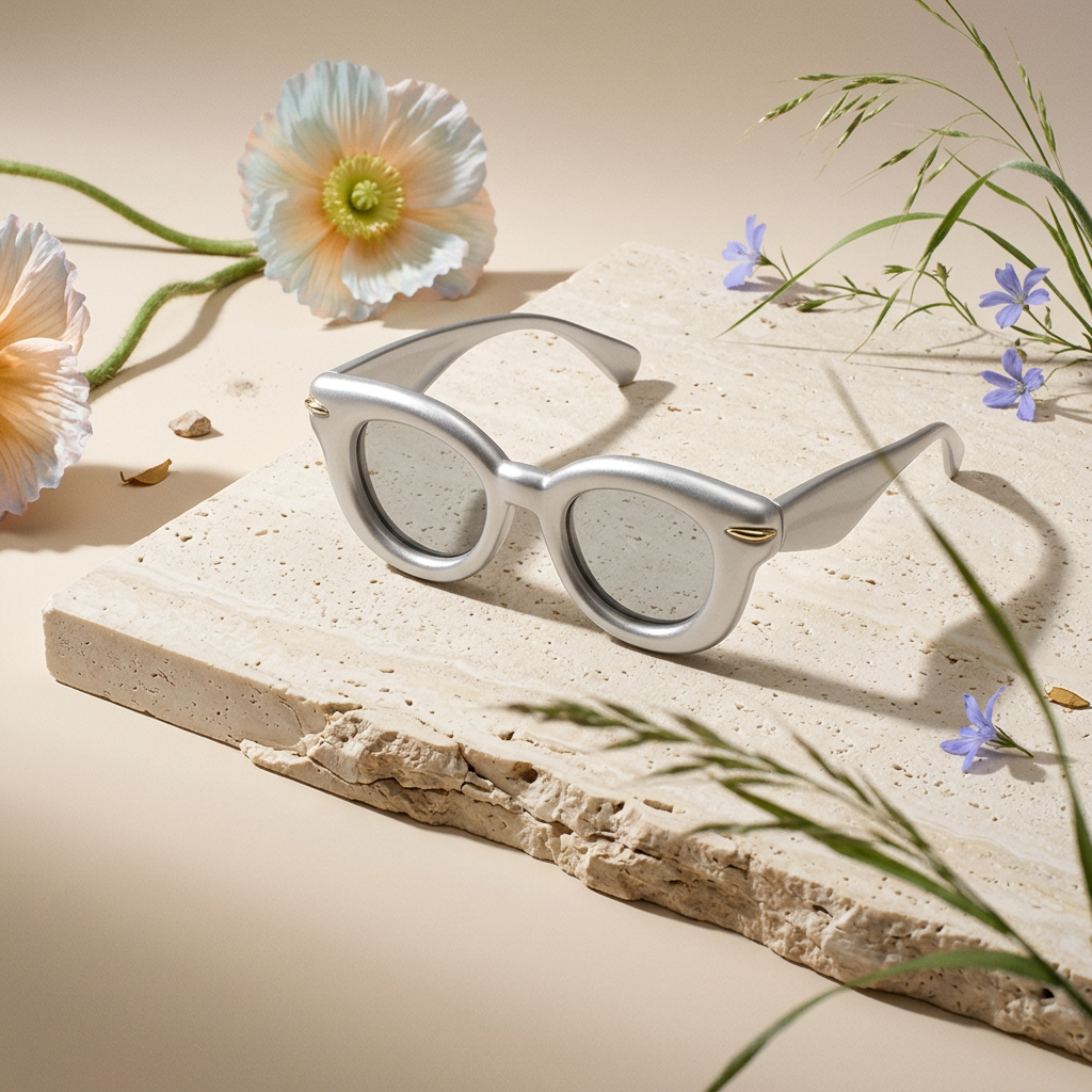 Laennia Mixed Metal Round Frame Sunglasses