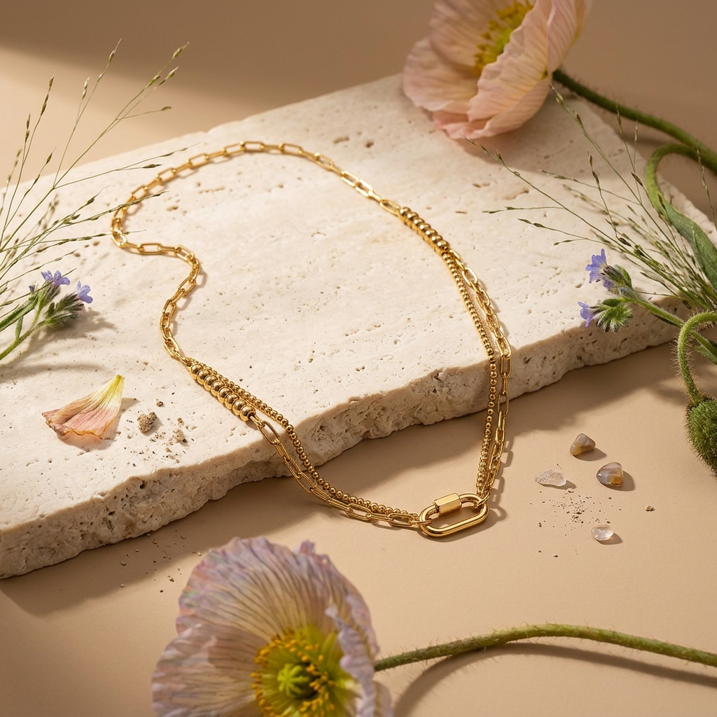 Giolia Golden Chain Choker Necklace