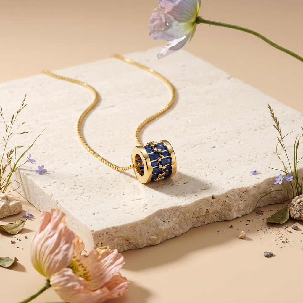 Violia Golden Bar Pendant necklace