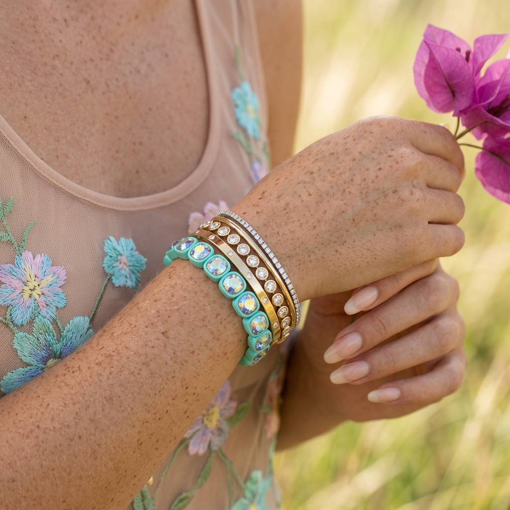 Thalenia Silver Cushion Link Bracelet