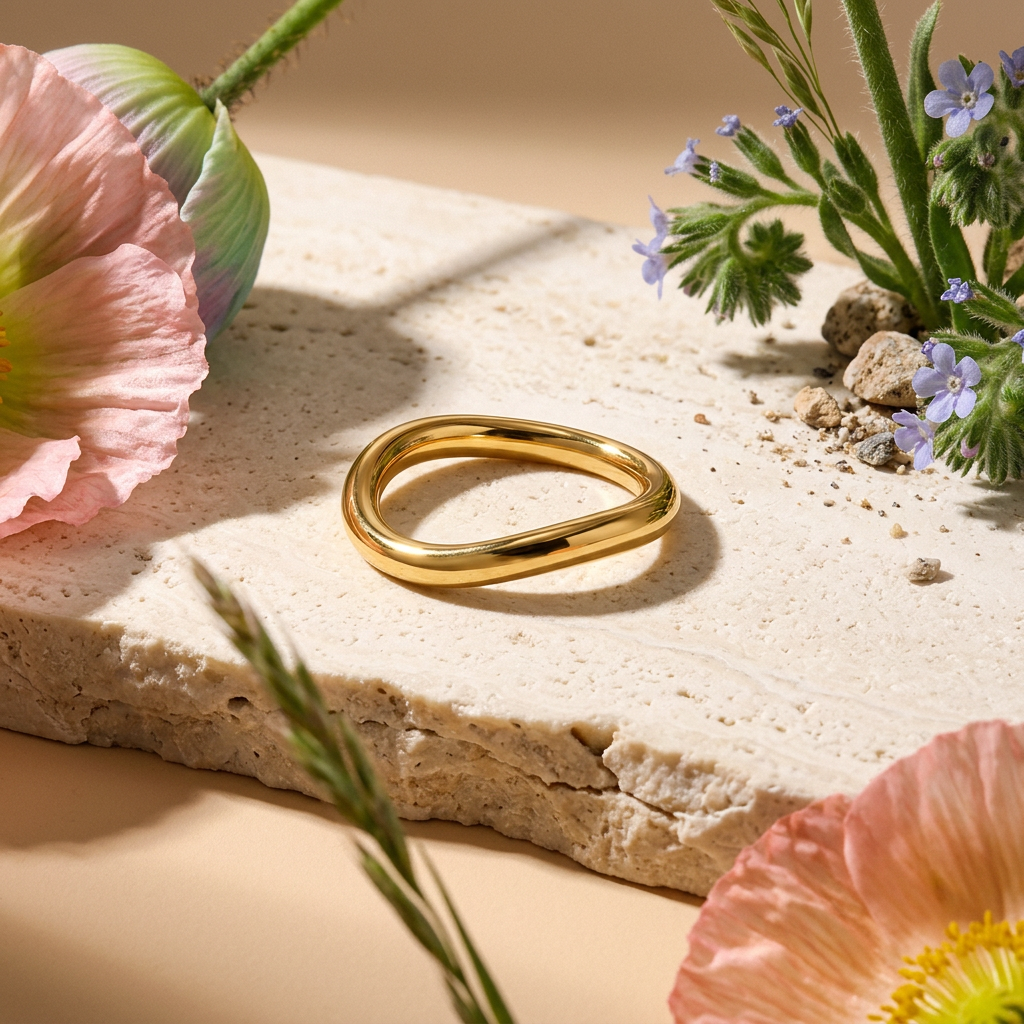 Laelia Golden Oval Statement Ring