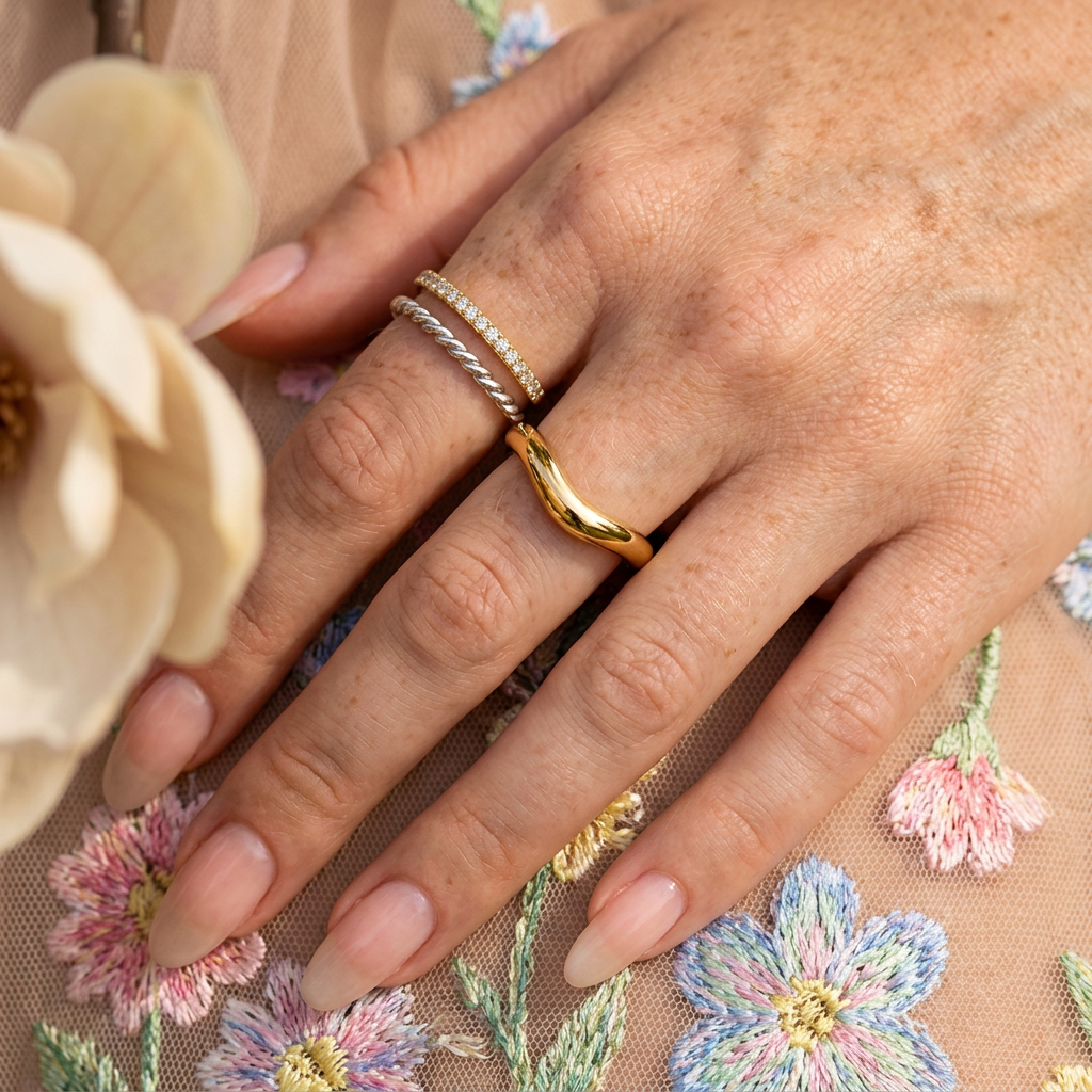 Laelia Golden Oval Statement Ring