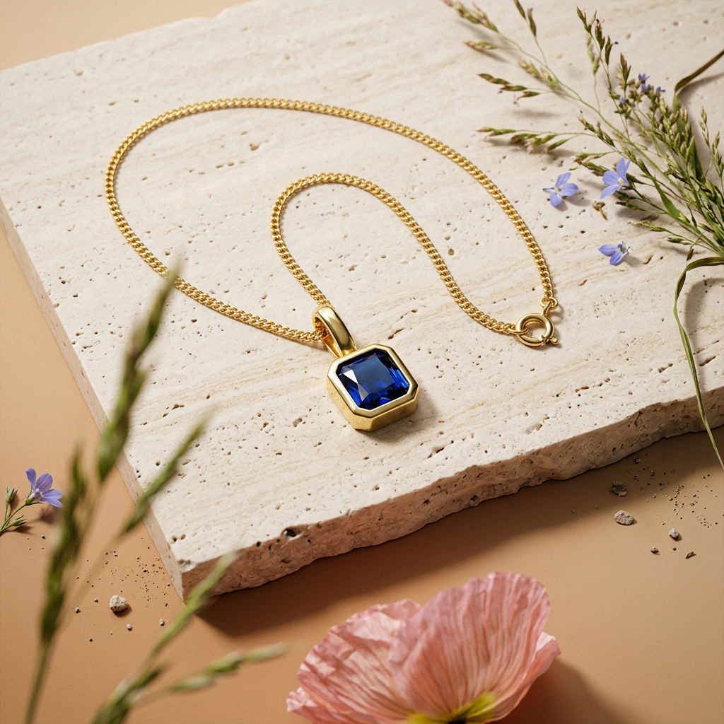 Leavia Golden Octagon Pendant Necklace
