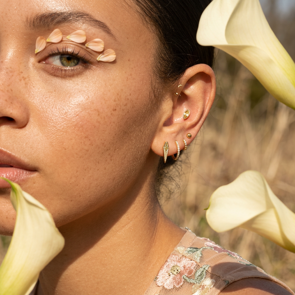 Raelia Golden Bar Stud earrings