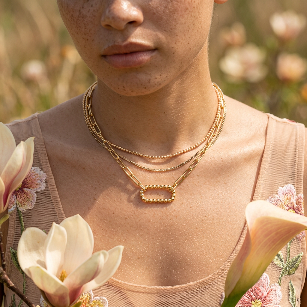 Gealia Golden Chain Pendant Necklace