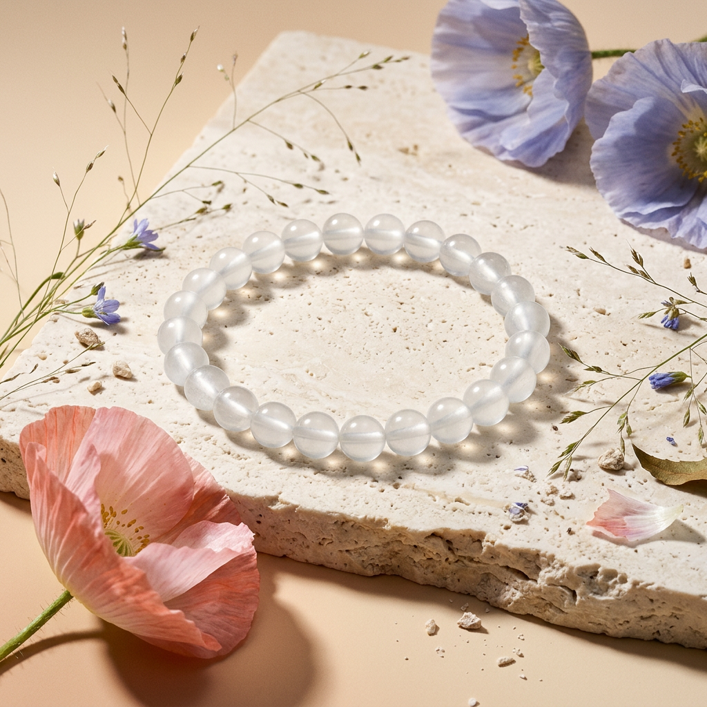 Zaelia White Orb Bead Bracelet