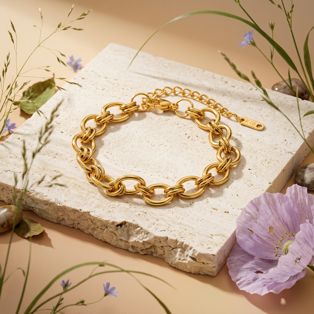 Ziomia Golden Chain Link Bracelet
