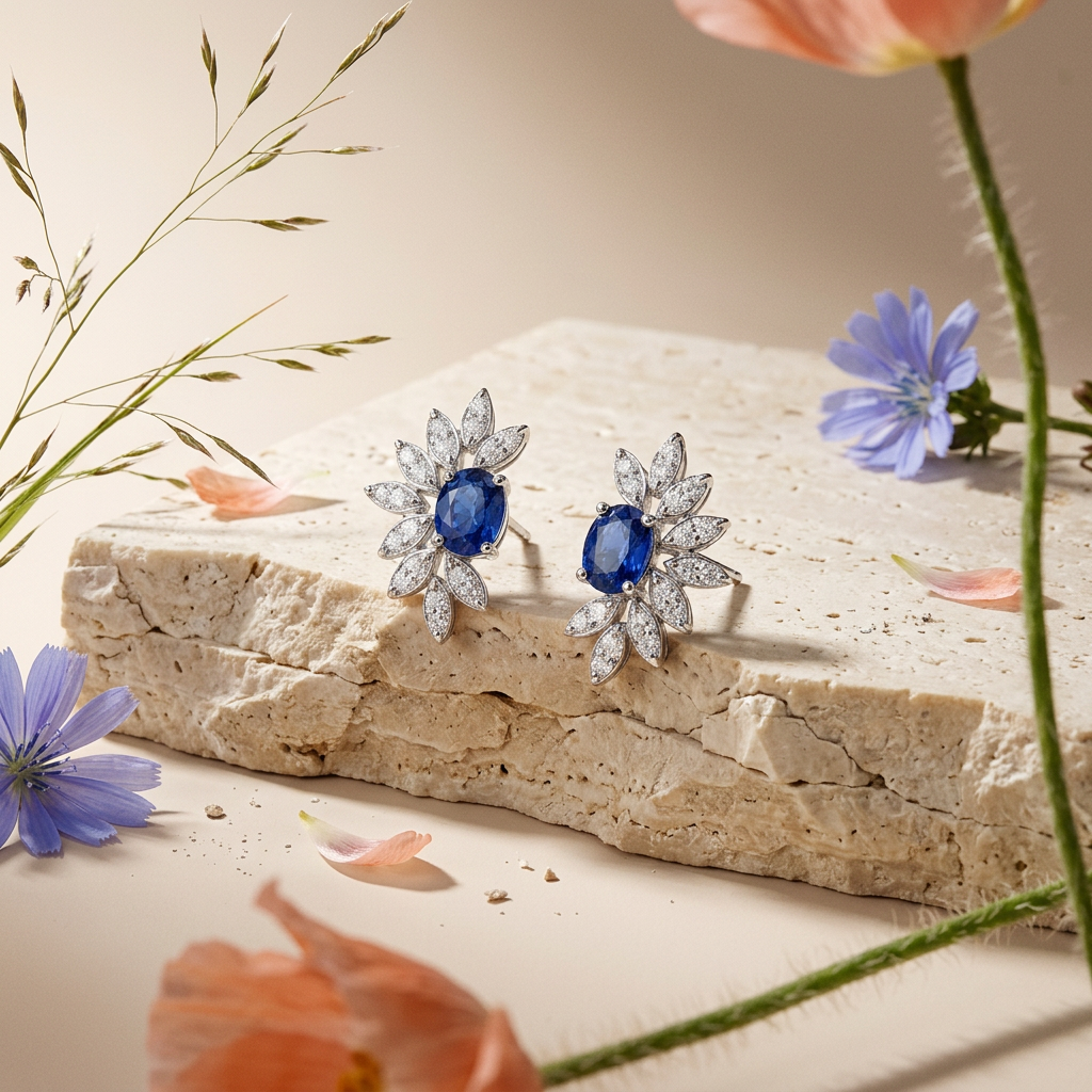Laevia Silver Flower Stud Earrings