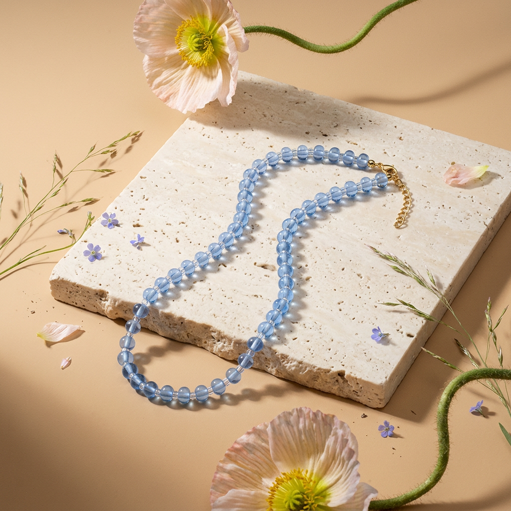 Saelina Golden Bead Strand Necklace