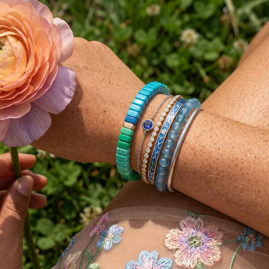 Laevia Golden Disc Strand Bracelet