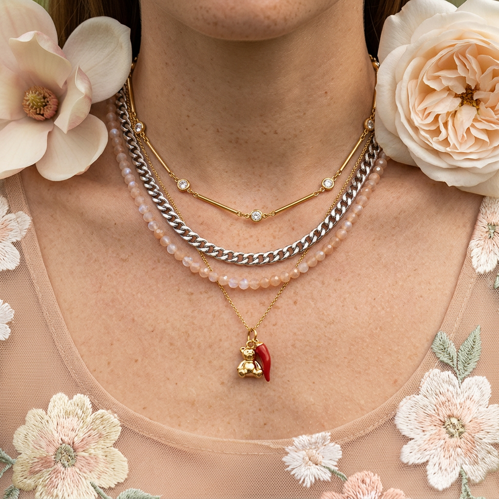 Zaulia Golden Bar Chain Necklace