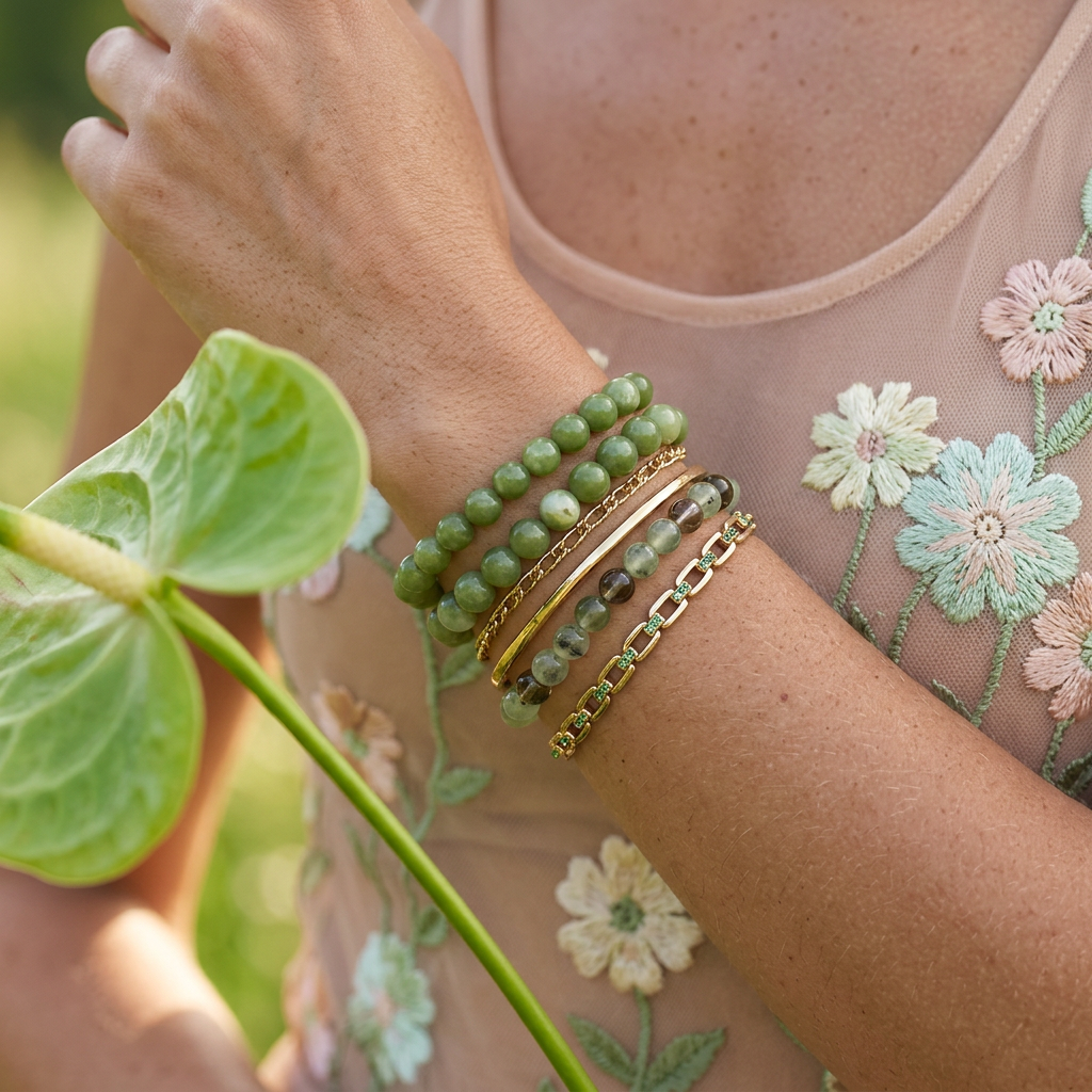 Maelia Jade Orb Bead Bracelet