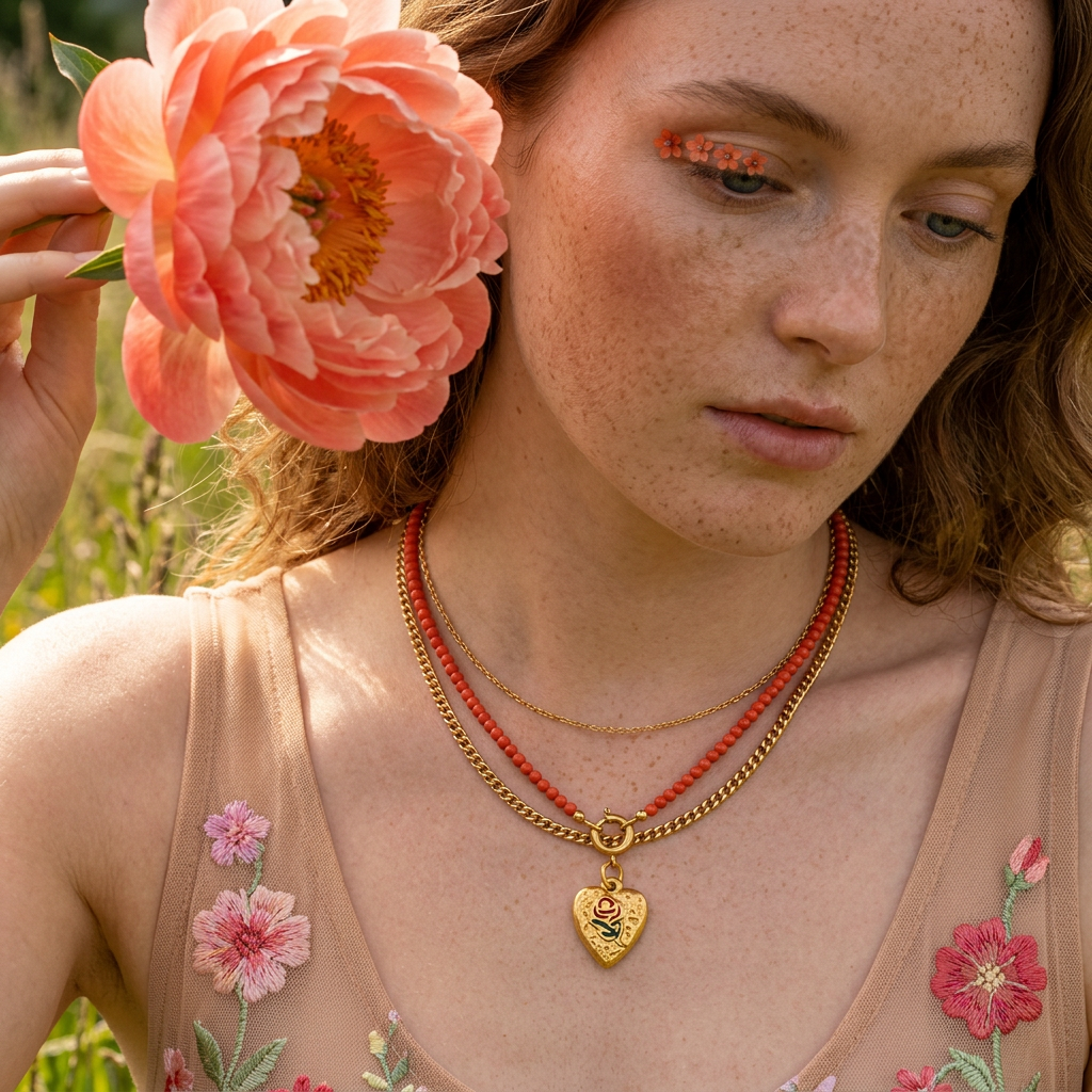 Lioria Golden Heart Pendant Necklace