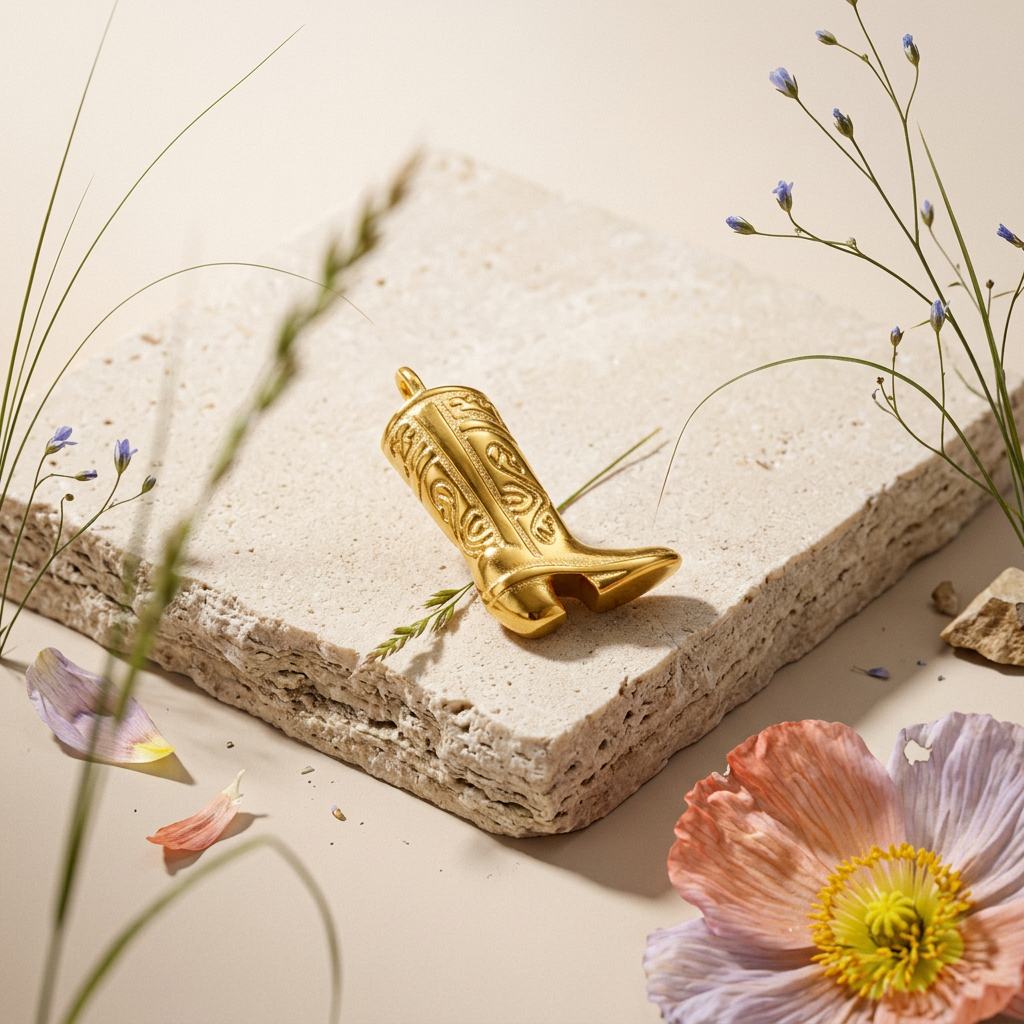 Raenia Golden Boot Pendant Charm