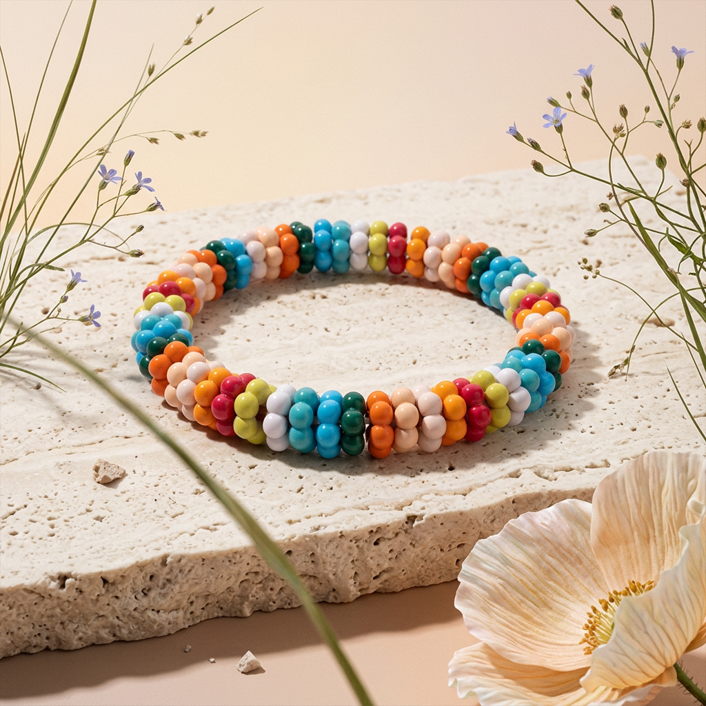 Naelia Acrylic Cluster Strand Bracelet