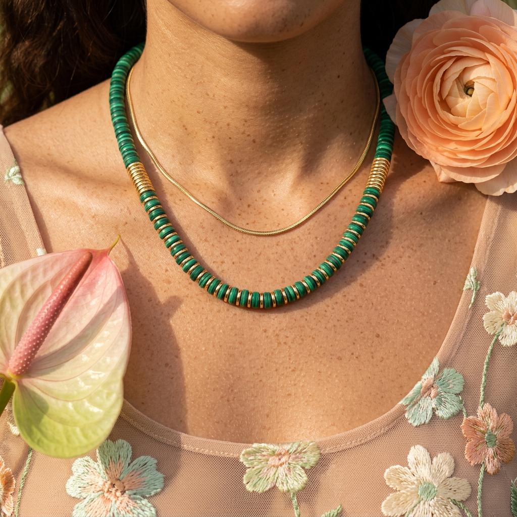 Raelia Golden Disc Strand Necklace