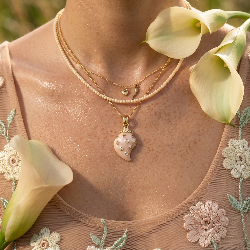 Pealina Golden Drop Pendant charm