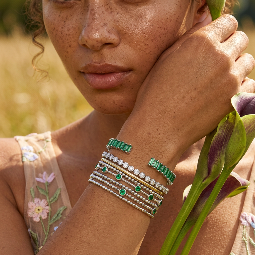 Vaelia Silver Bar Cuff Bracelet