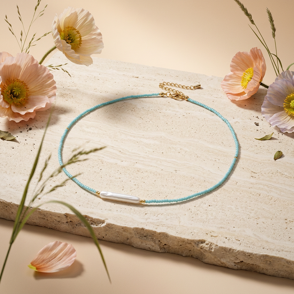 Laevia Golden Bar Choker Necklace
