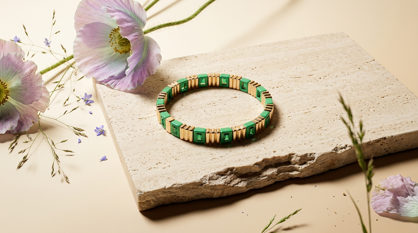 Vaennia Golden Bar Link Bracelet