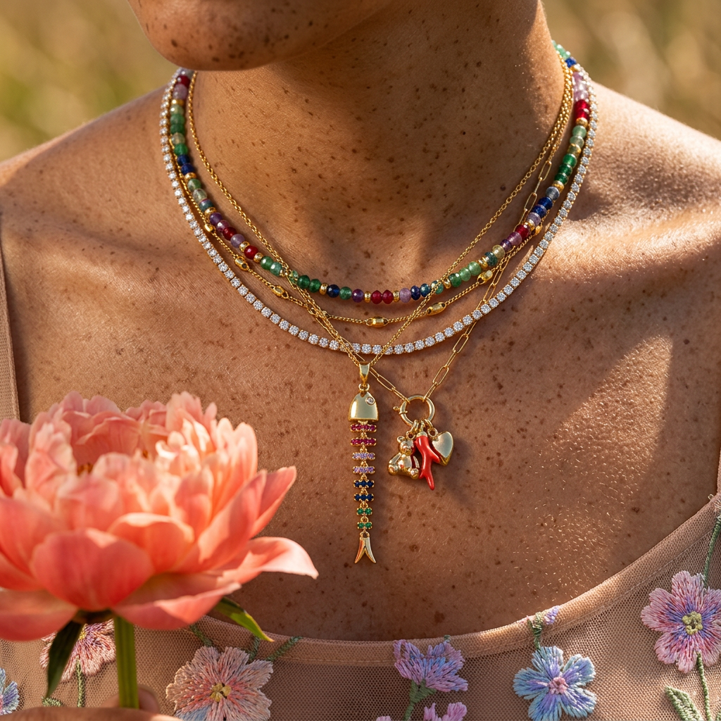 Zaephia Golden Drop Pendant Necklace