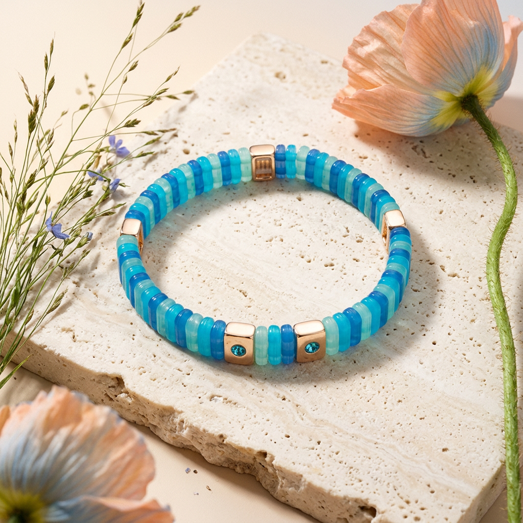 Miolea Rose Gold Disc Strand Bracelet
