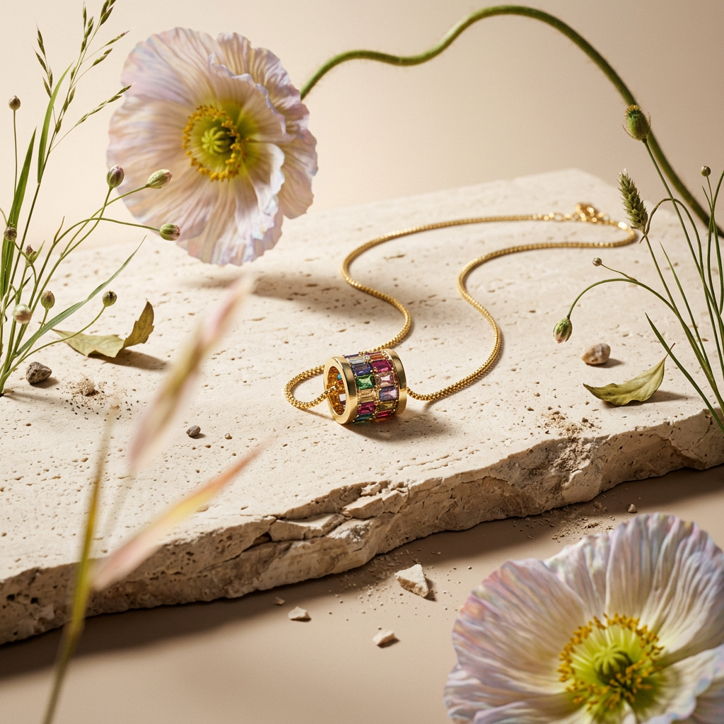 Zaephia Golden Bar Pendant Necklace