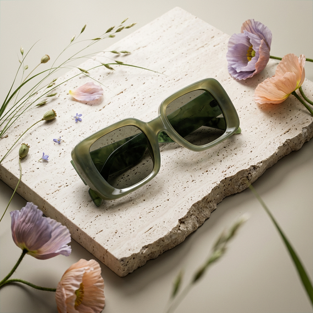 Laevia Acetate Square Frame Sunglasses