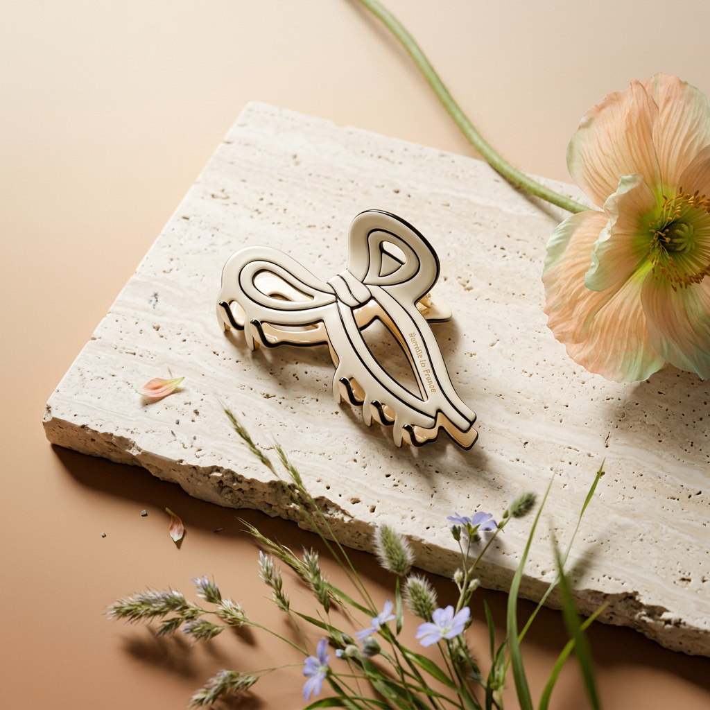 Vaelia Silver Bow Clip hair