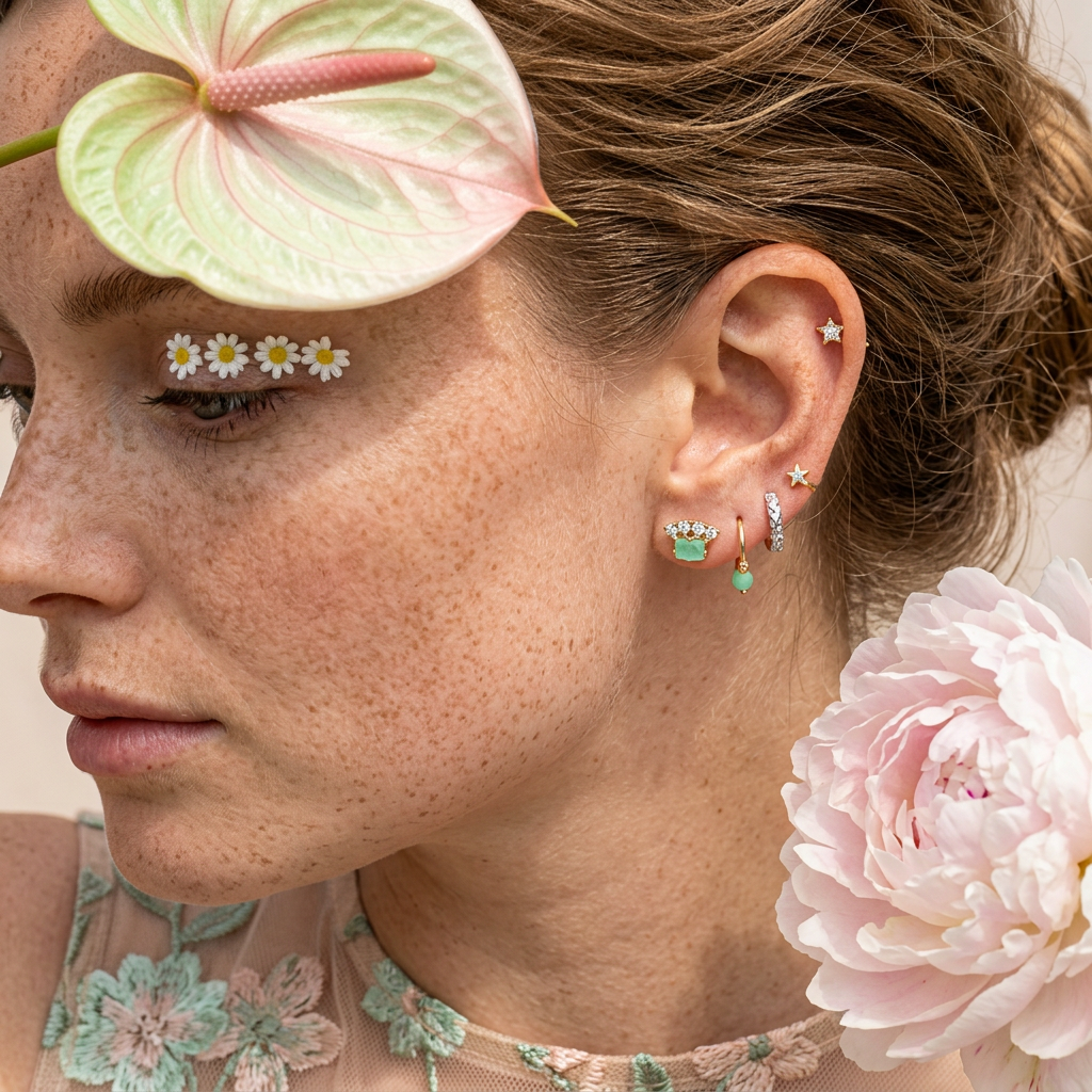Vielia Golden Halo Stud Earrings