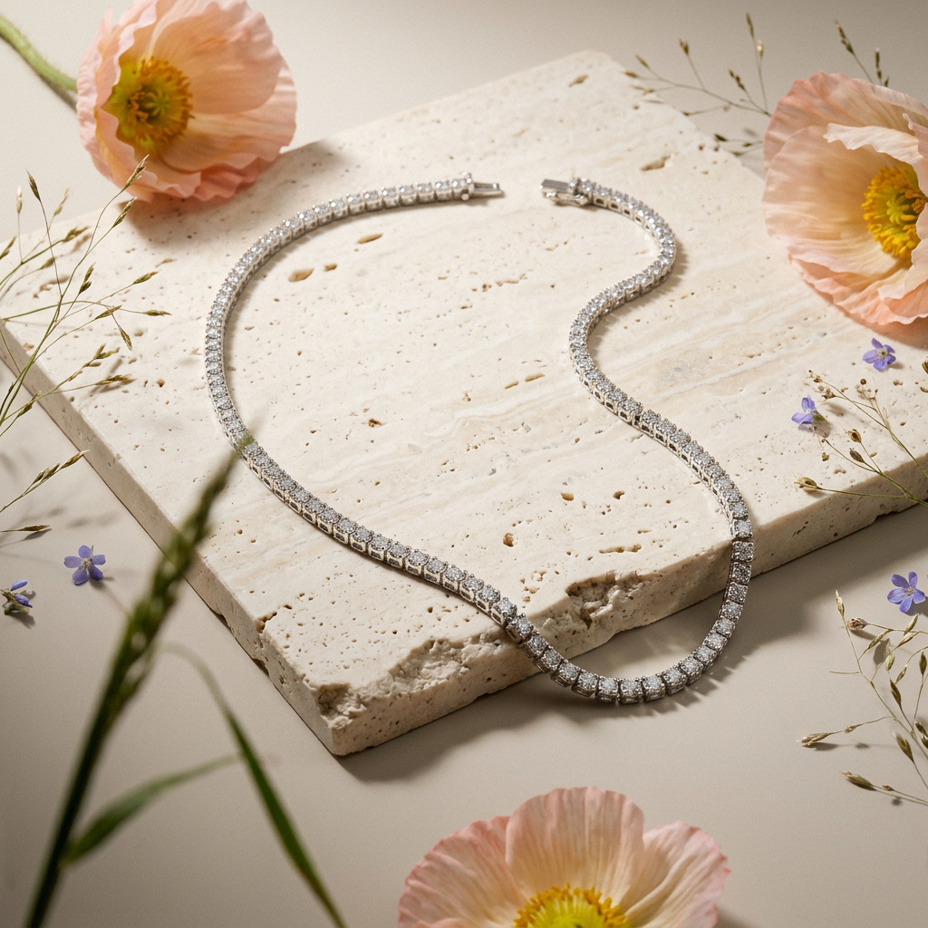 Ziolia Silver Chain Tennis Necklace