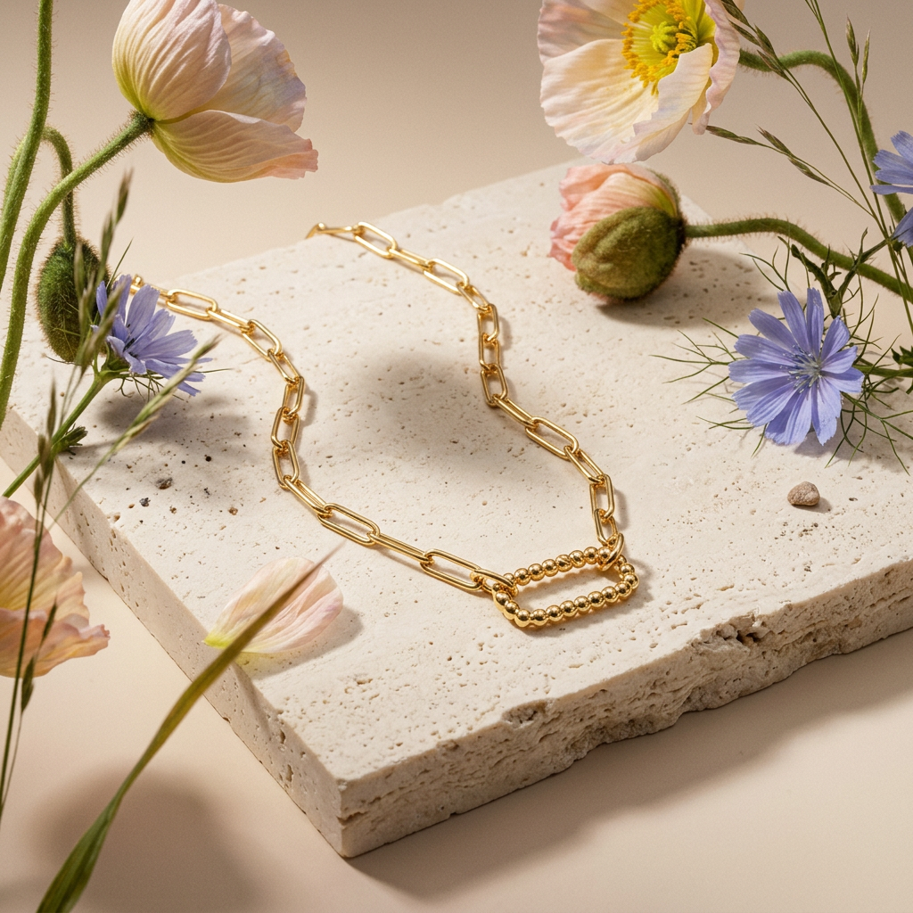 Gealia Golden Chain Pendant Necklace