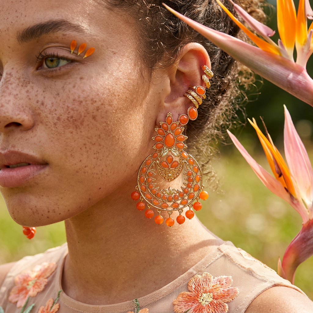 Liolia Golden Teardrop Chandelier Earrings