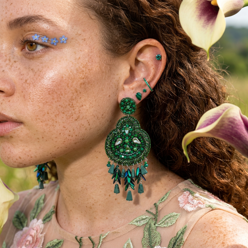 Vealia Silver Cluster Drop Earrings