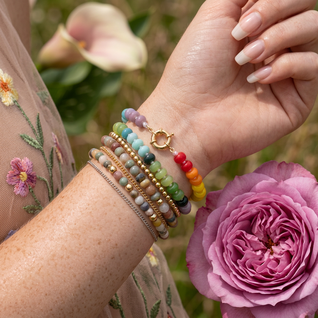 Zealia Golden Orb Bead Bracelet