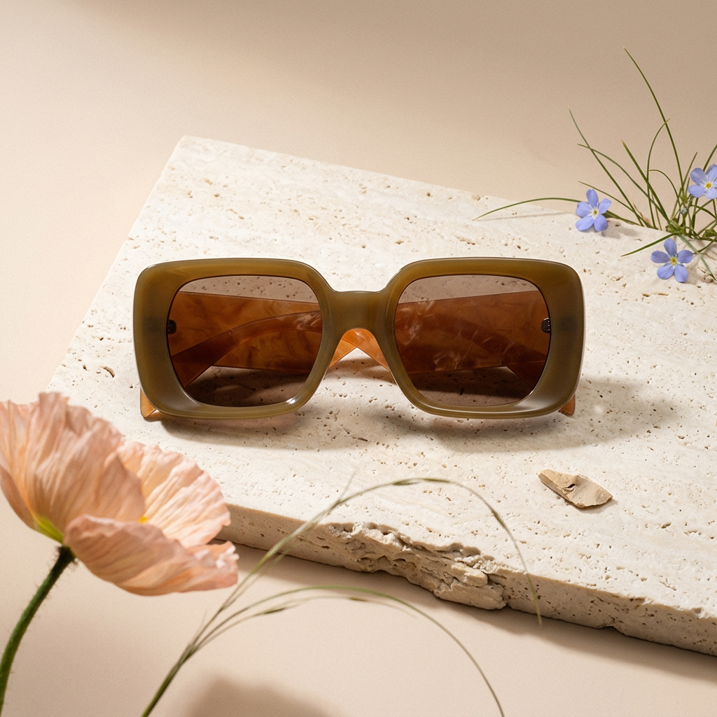 Ziania Amber Square Frame Sunglasses