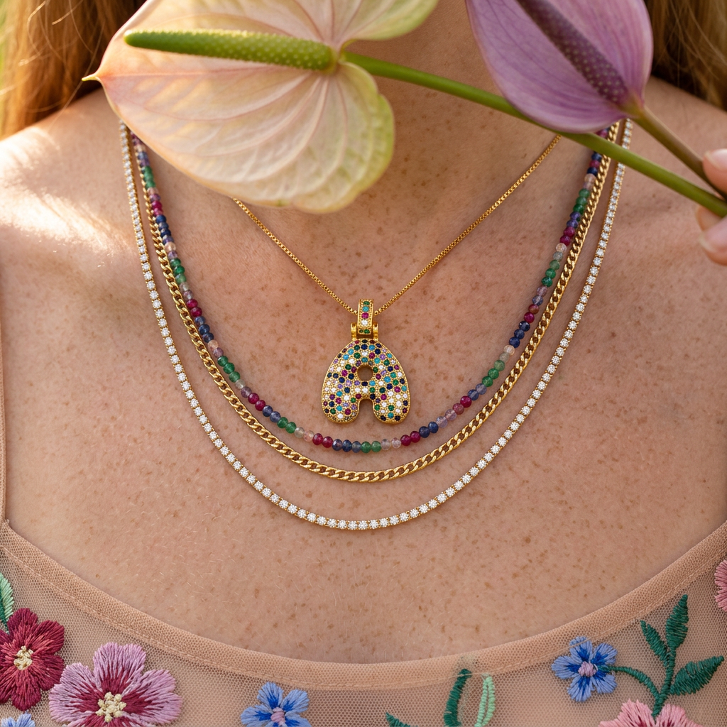 Maelia Golden Disc Pendant Necklace