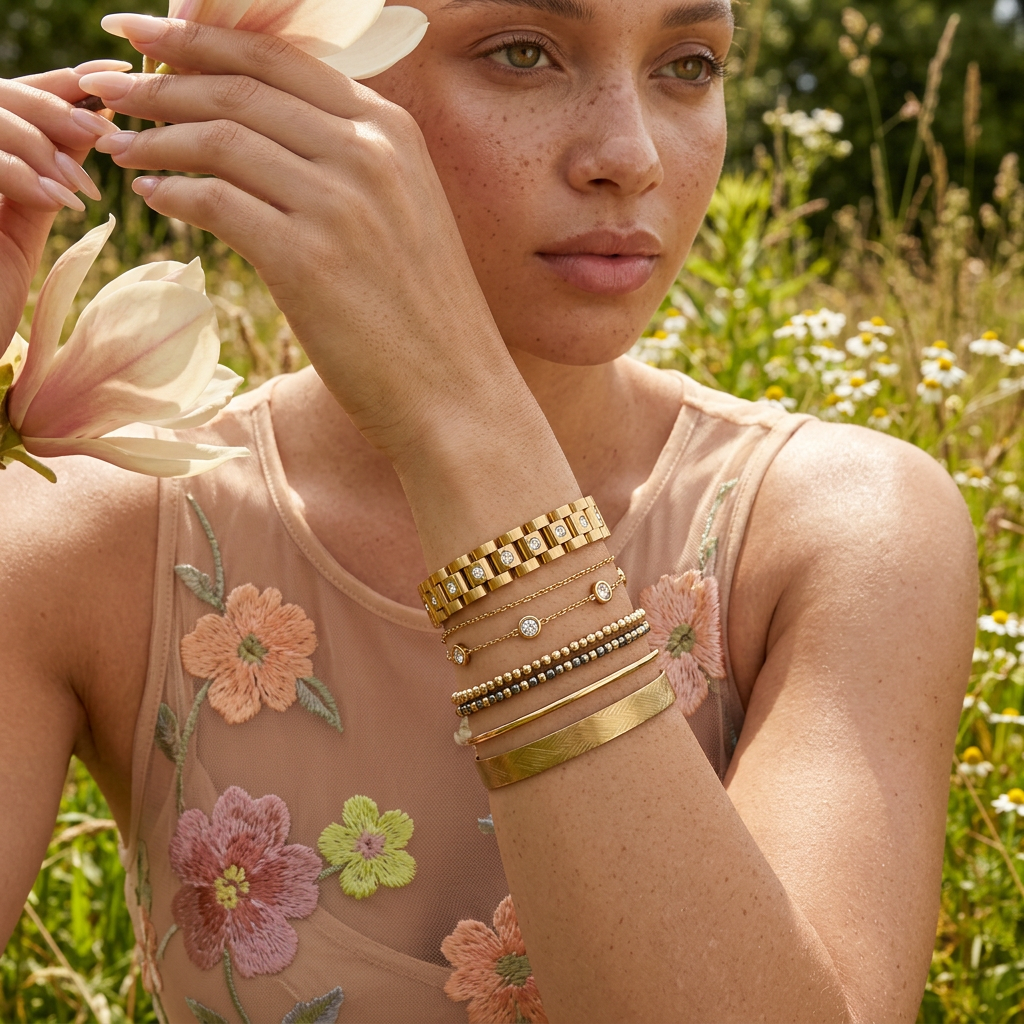 Vealia Golden Link Chain Bracelet