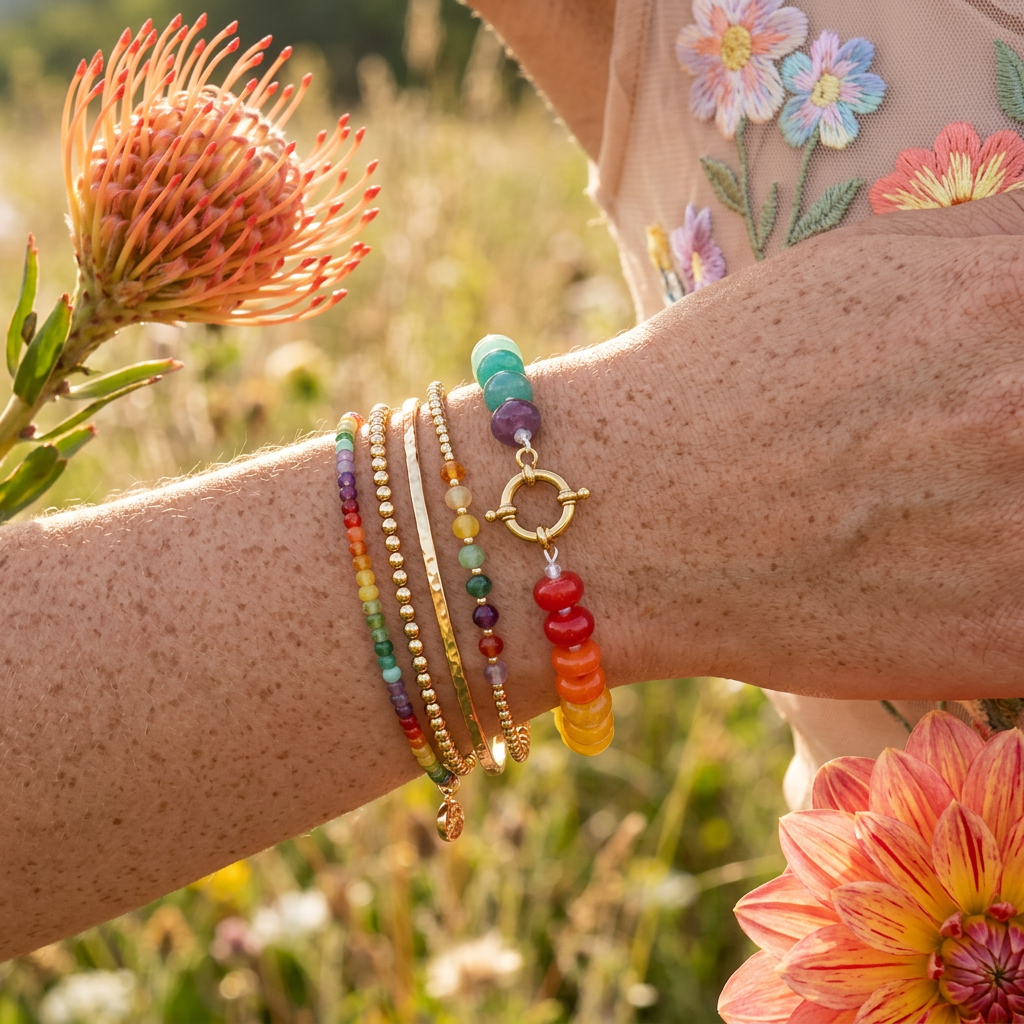 Laevia Golden Orb Strand Bracelet