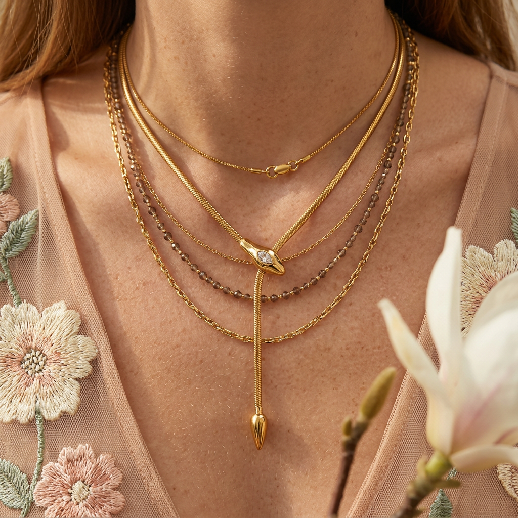 Vaelia Golden Drop Pendant necklace
