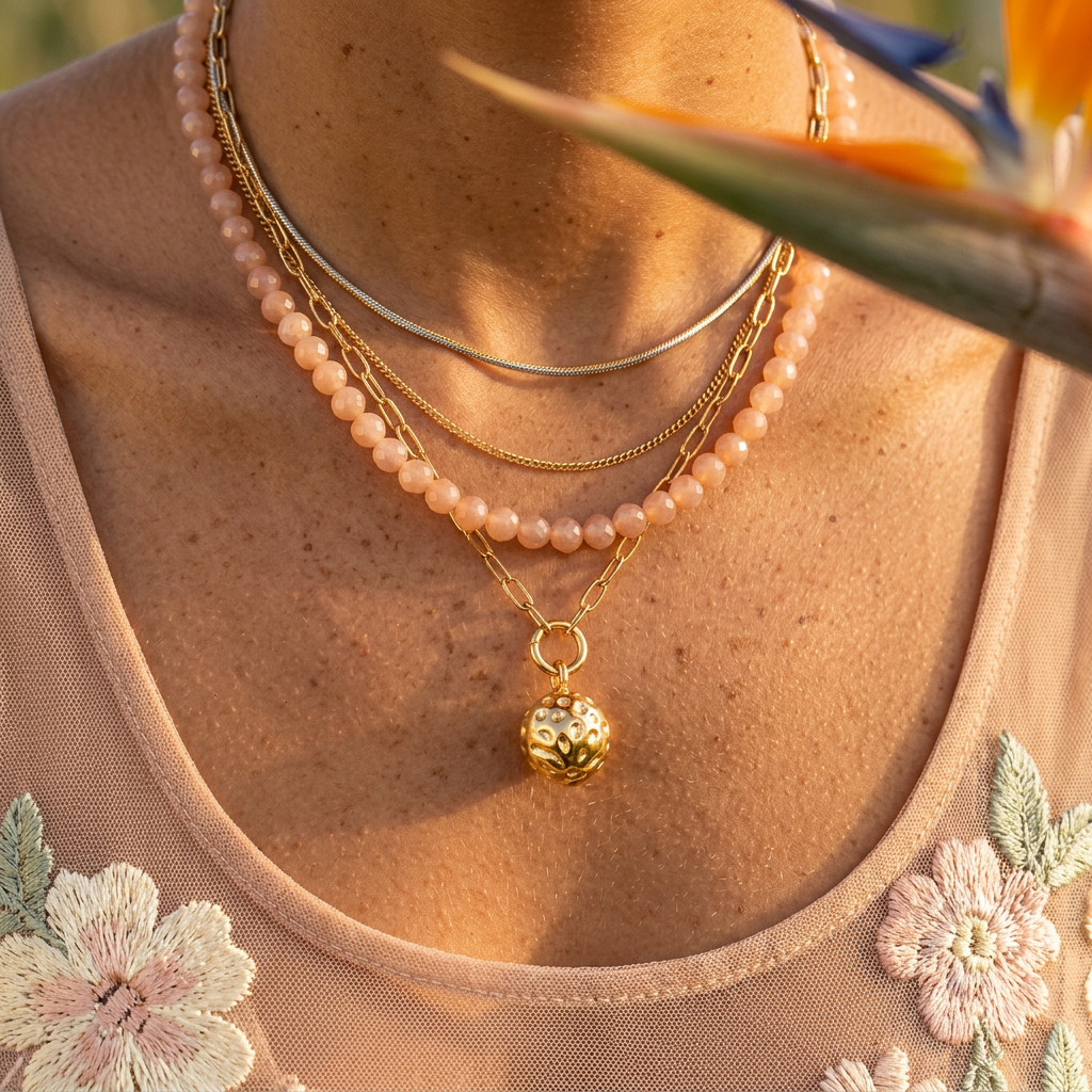 Raelia Golden Orb Pendant Charm