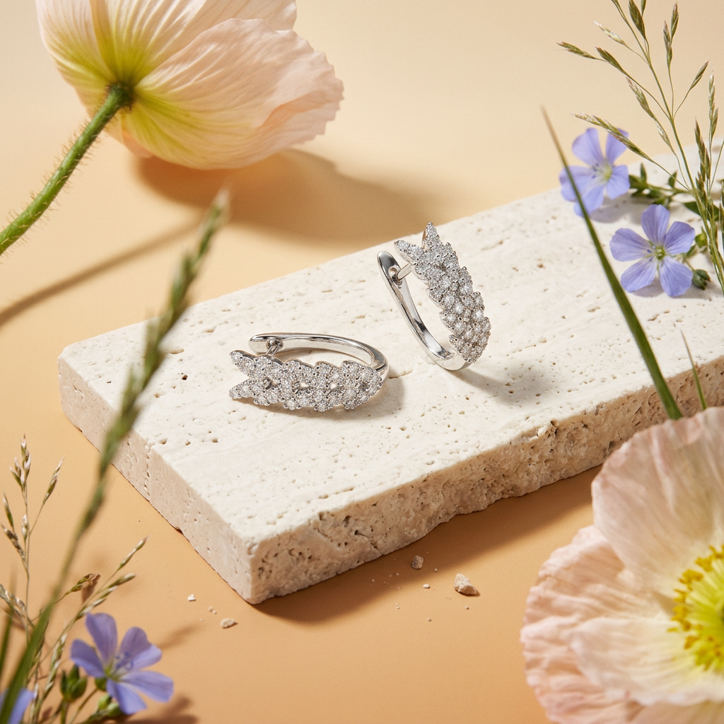 Riolia Silver Leaf Climber Earrings
