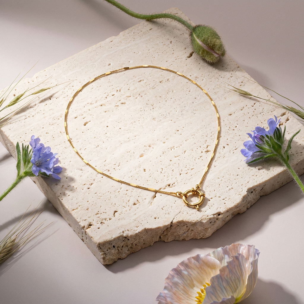 Raevia Golden Halo Pendant Necklace