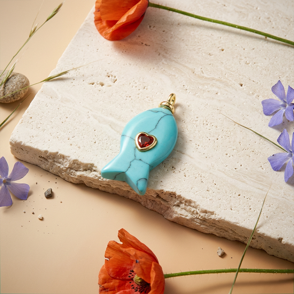 Thauvia Golden Fish Pendant Charm