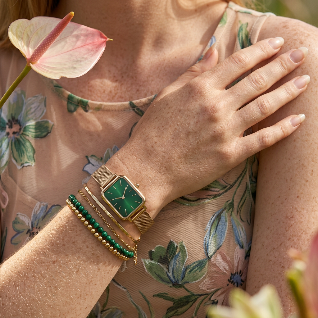 Raenia Golden Bar Strap watch