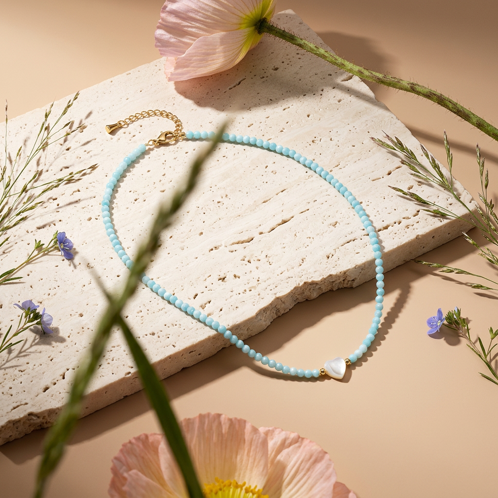 Laenia Golden Heart Choker Necklace