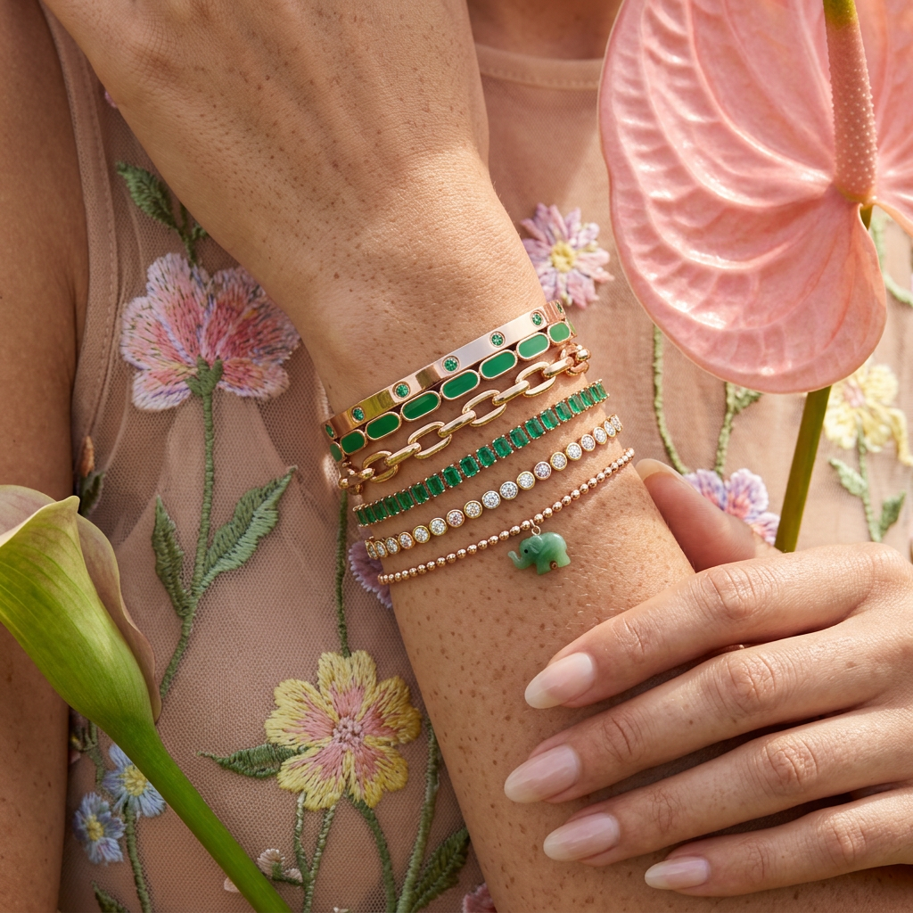 Laenia Rose Gold Bar Link Bracelet