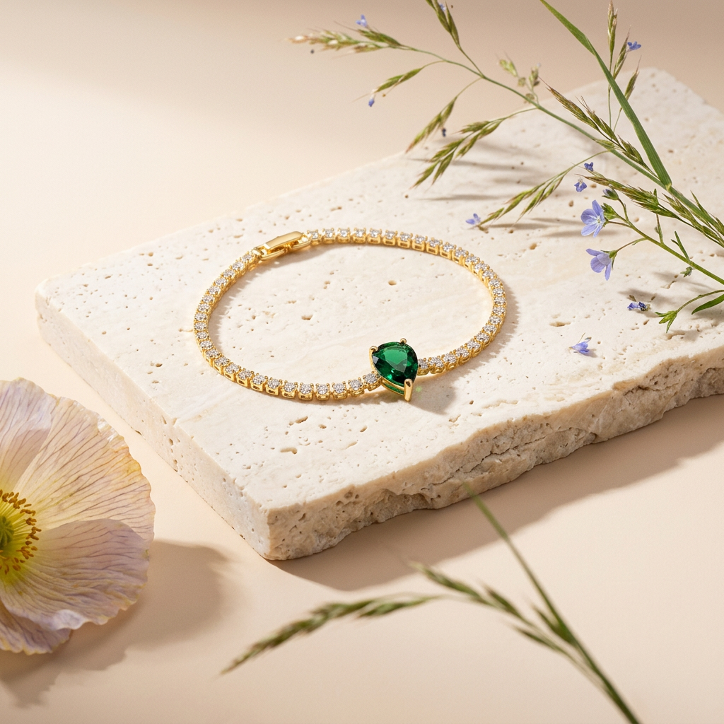 Lionia Golden Drop Tennis Bracelet